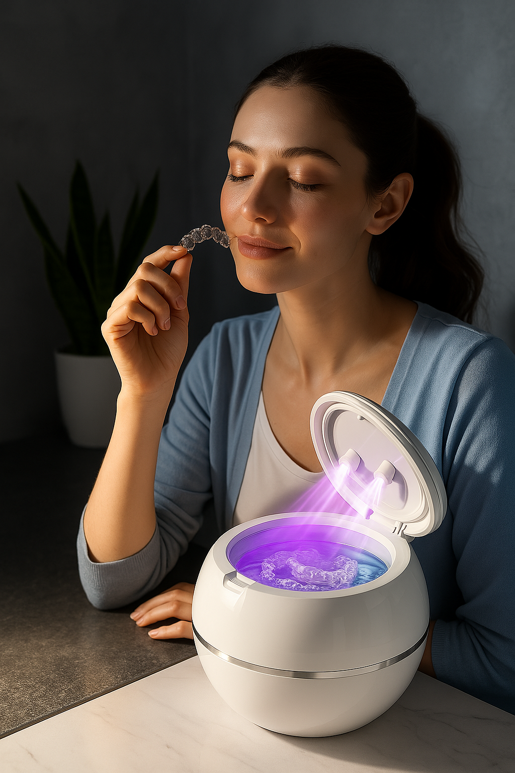 WorkSmart Premium Ultrasonic Retainer Cleaner – Portable Denture & Mouthguard Cleaning Pod | Deep Clean in Minutes | Kills 99.9% of Germs & Bacteria!