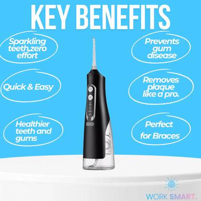 Premium WorkSmart  Water Flosser – 4-in-1 - Cordless, Rechargeable Dental Jet | Removes 99.9% Plaque | AU Stock